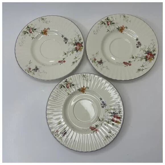 MIKASA Park Lane, Saucer set of 3, Classic Elegance Multicolor Flowers Discon't - Picture 2 of 13